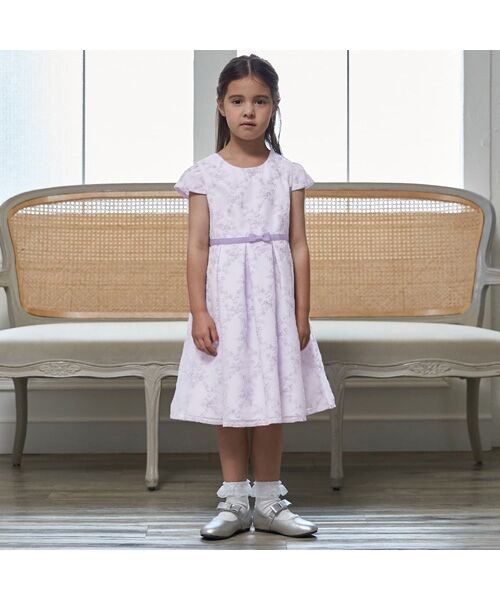 petit main / プティマイン ミニ丈・ひざ丈ワンピース | レースOP+ノーカラーJKセット | 詳細4