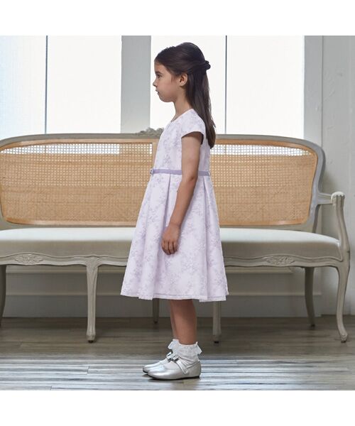 petit main / プティマイン ミニ丈・ひざ丈ワンピース | レースOP+ノーカラーJKセット | 詳細5