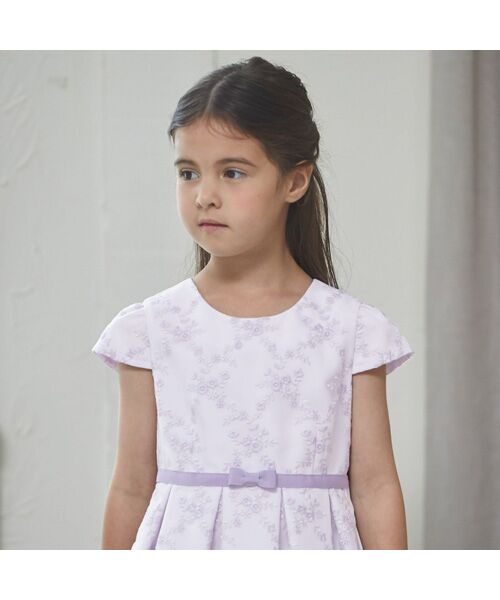 petit main / プティマイン ミニ丈・ひざ丈ワンピース | レースOP+ノーカラーJKセット | 詳細8