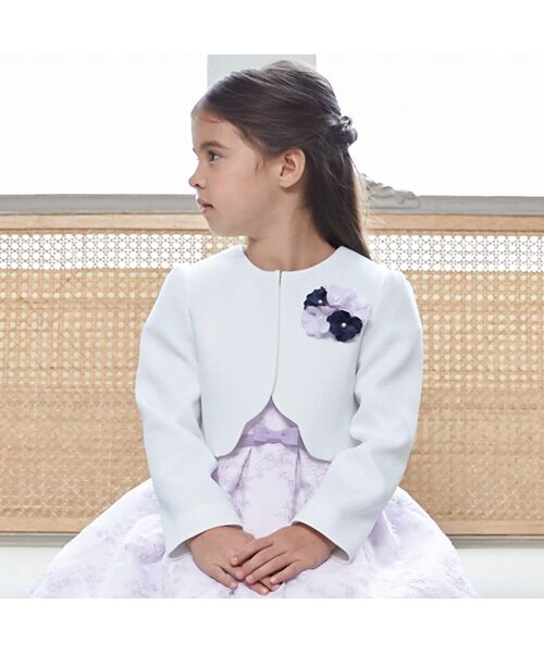 petit main / プティマイン ミニ丈・ひざ丈ワンピース | レースOP+ノーカラーJKセット | 詳細9