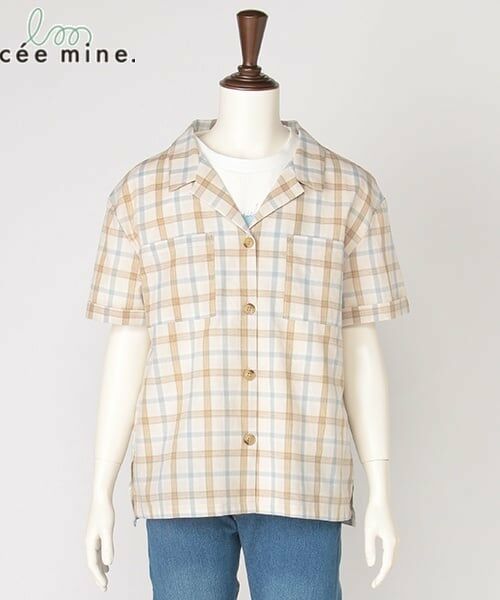 petit main / プティマイン シャツ・ブラウス | 開衿半袖シャツ（生成）