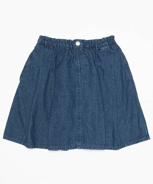 petit main / プティマイン ショート・ハーフ・半端丈パンツ | 【リンク】プリーツスカパン(ジュニア)（ブルー）