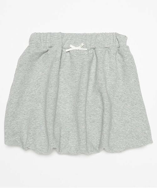 petit main / プティマイン ミニ・ひざ丈スカート | 【防汚加工/リンク】バルーンスカート(ジュニアサイズ)（トップ グレー）