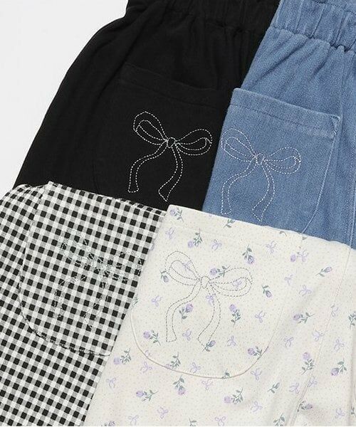 petit main / プティマイン その他パンツ | 【スマイル/リンク】リボン刺しゅうロングPT | 詳細6