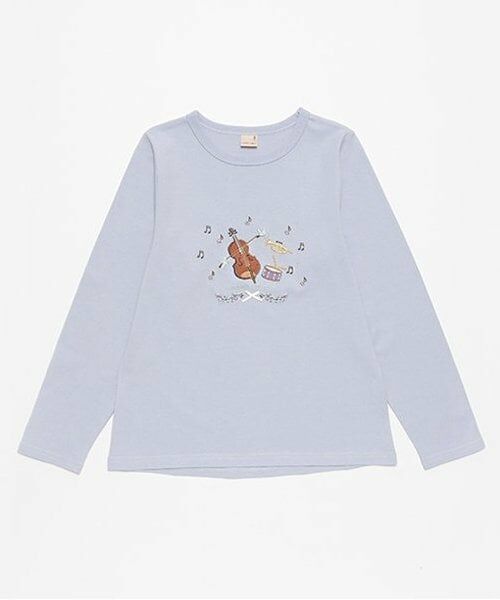 petit main / プティマイン Tシャツ | 【リンク】Lesson長袖Tシャツ(ジュニア)（サックス）