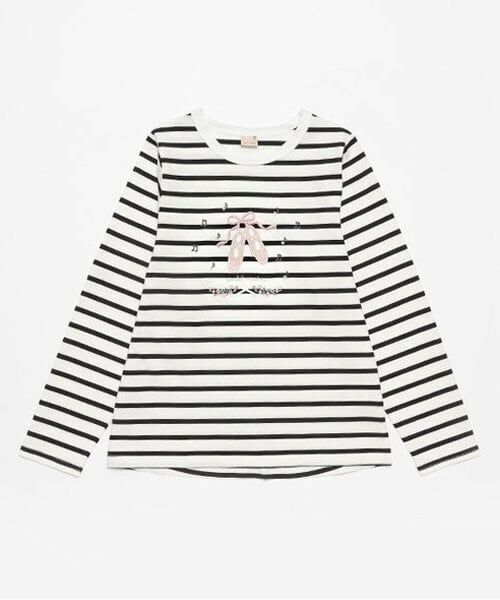 petit main / プティマイン Tシャツ | 【リンク】Lesson長袖Tシャツ(ジュニア)（黒）