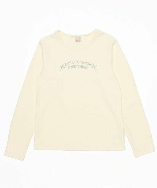 petit main / プティマイン Tシャツ | 【リンク】キラキラモチーフ長T(ジュニア)（クリーム）