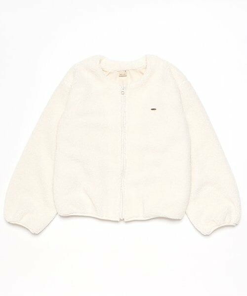 petit main / プティマイン カーディガン・ボレロ | 【リンク】ボアジップ羽織り(ジュニア)（アイボリー）