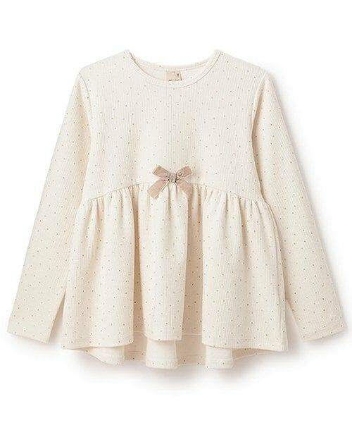 petit main / プティマイン その他トップス | 【スマイル/防汚】リボンカットチュニック(ジュニアサイズ)（アイボリー）