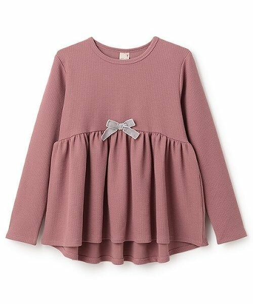 petit main / プティマイン その他トップス | 【スマイル/防汚】リボンカットチュニック(ジュニアサイズ)（ディープ ピンク）