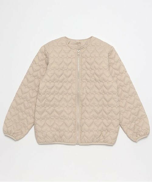petit main / プティマイン ブルゾン | 【リンク】アソートキルティングジャケット(ジュニア)（薄ベージュ）