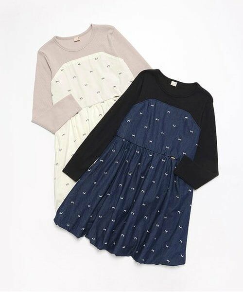 petit main / プティマイン ミニ丈・ひざ丈ワンピース | 【リンク】リボン刺繍ワンピース(ジュニア) | 詳細10