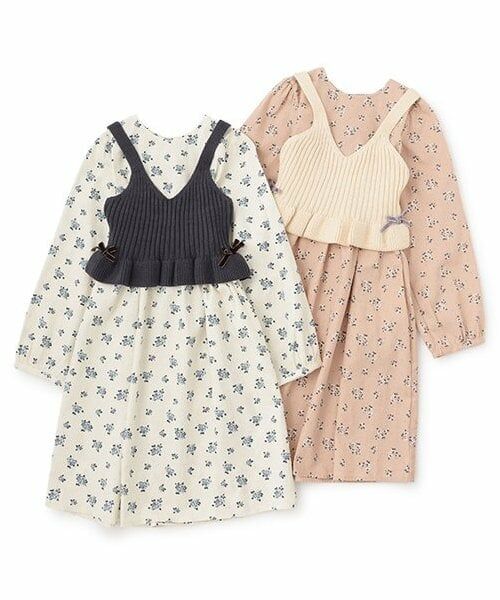 petit main / プティマイン ミニ丈・ひざ丈ワンピース | 【リンク】花柄ワンピースビスチェセット(ジュニア) | 詳細10