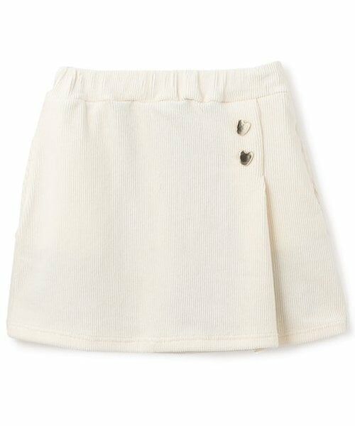 petit main / プティマイン ショート・ハーフ・半端丈パンツ | 【リンク】ハート釦スカート(ジュニア)（アイボリー）