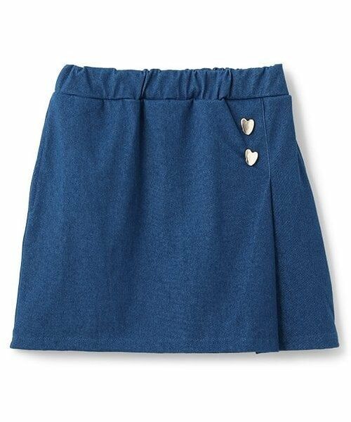 petit main / プティマイン ショート・ハーフ・半端丈パンツ | 【リンク】ハート釦スカート(ジュニア)（ブルー）