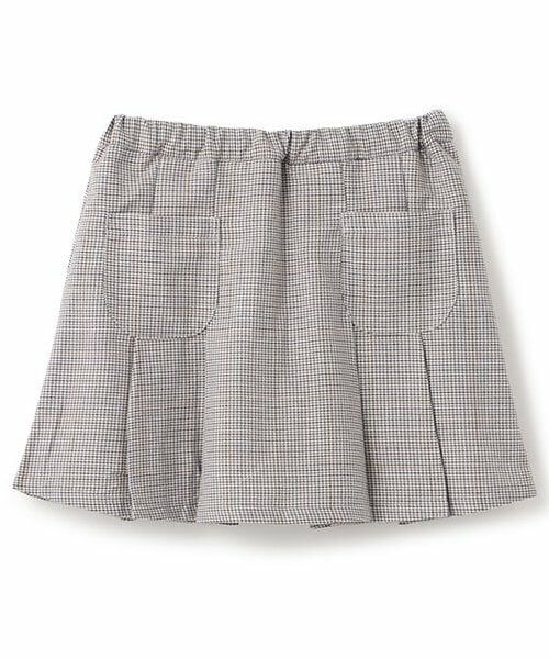 petit main / プティマイン ショート・ハーフ・半端丈パンツ | 【リンク】チェックプリーツスカパン(ジュニア)（黒）