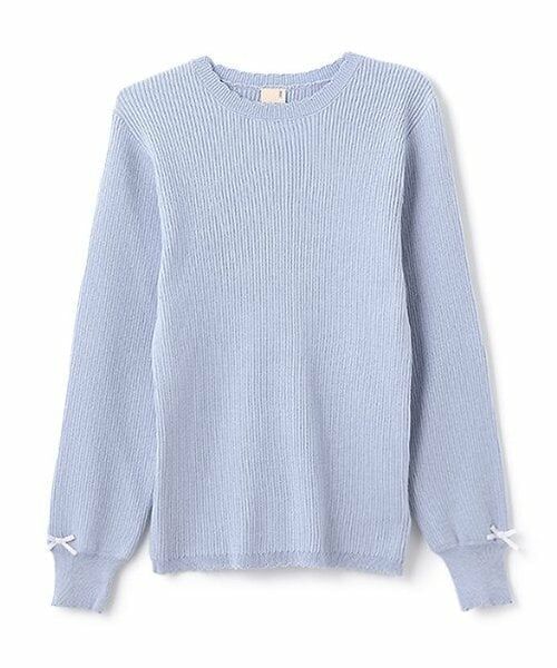 petit main / プティマイン ニット・セーター | 【リンク】フワもちっとリブニット(ジュニア)（ライト ブルー）
