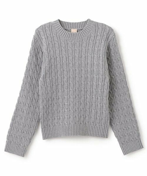 petit main / プティマイン ニット・セーター | 【リンク】コットンニット(ジュニア)（グレー）