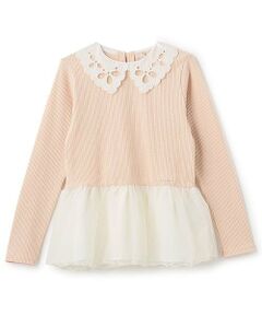 petit main / プティマイン その他トップス | 【リンク】えりレースチュールチュニック(ジュニア)