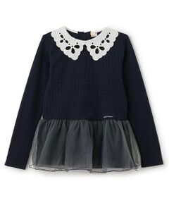 petit main / プティマイン その他トップス | 【リンク】えりレースチュールチュニック(ジュニア)