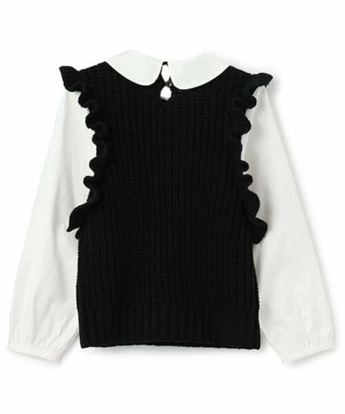 petit main / プティマイン ニット・セーター | 【リンク】パールリボン付ニットベスト(ジュニア) | 詳細1