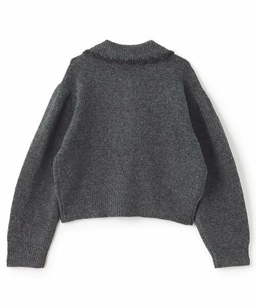 petit main / プティマイン カーディガン・ボレロ | 【リンク】衿ニットカーディガン(ジュニア) | 詳細1