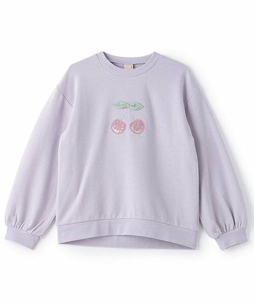 petit main / プティマイン スウェット | 【リンク】キラキラモチーフトレーナー(ジュニア)（ラベンダー）
