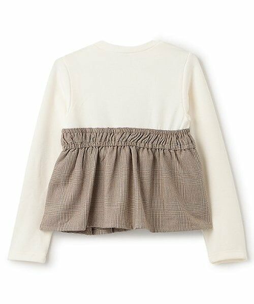 petit main / プティマイン Tシャツ | 【リンク】チェックドッキング長T(ジュニア) | 詳細1