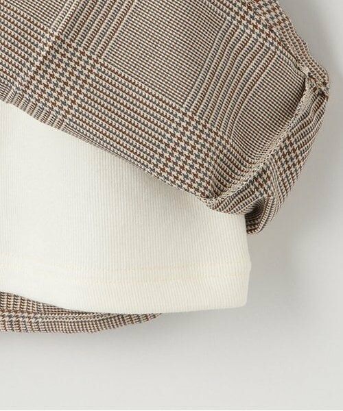 petit main / プティマイン Tシャツ | 【リンク】チェックドッキング長T(ジュニア) | 詳細5