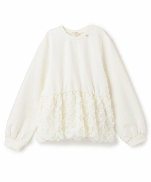 petit main / プティマイン スウェット | 【リンク】ジャガードペプラムトレーナー(ジュニア)（ECRU(キナリ)）