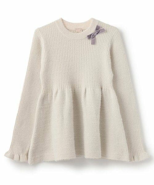 petit main / プティマイン ニット・セーター | 【リンク】ラメペムラムニット(ジュニア)（アイボリー）