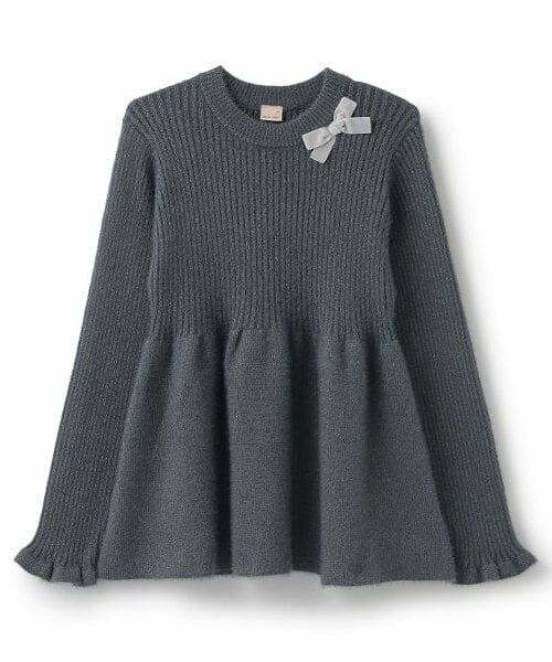petit main / プティマイン ニット・セーター | 【リンク】ラメペムラムニット(ジュニア)（グレー）