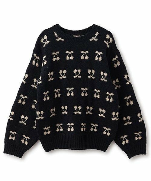 petit main / プティマイン ニット・セーター | 【フワもちっと/リンク】アソートニット(ジュニアサイズ)（紺）