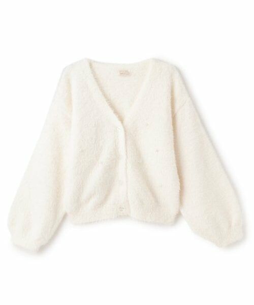 petit main / プティマイン カーディガン・ボレロ | 【リンク】シャギーニットカーディガン(ジュニア)（アイボリー）