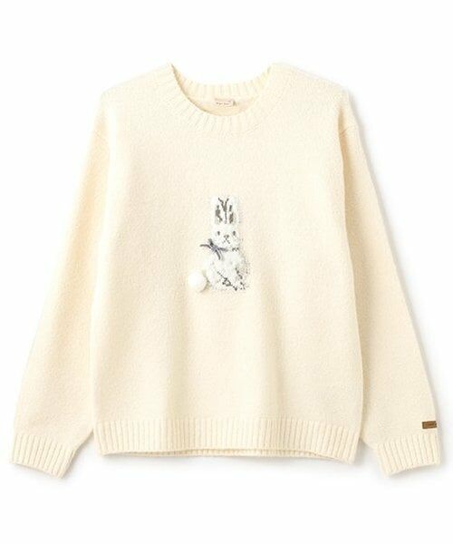 petit main / プティマイン ニット・セーター | 【リンク/フワもちっと】アニマルニット(ジュニアサイズ)（アイボリー）