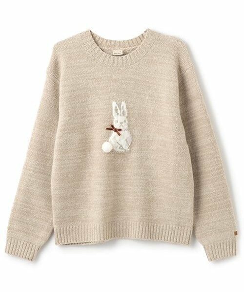 petit main / プティマイン ニット・セーター | 【リンク/フワもちっと】アニマルニット(ジュニアサイズ)（モカ茶）