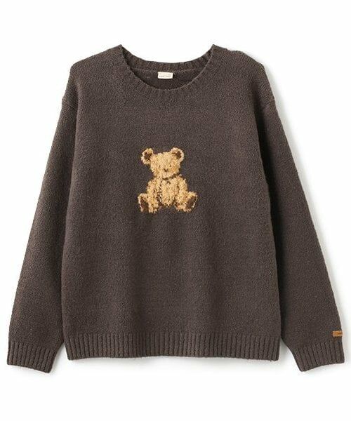 petit main / プティマイン ニット・セーター | 【リンク/フワもちっと】アニマルニット(ジュニアサイズ)（チャコール）