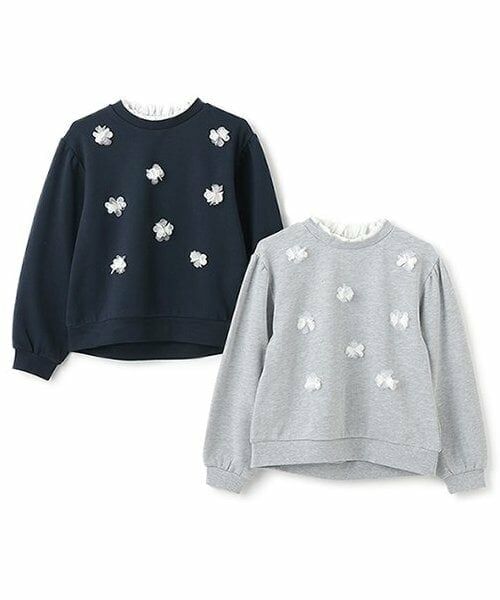 petit main / プティマイン スウェット | 【吸水速乾/リンク】花モチーフトレーナー(ジュニアサイズ) | 詳細6