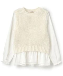 petit main / プティマイン シャツ・ブラウス | 【リンク】シャギードッキングブラウス(ジュニア)