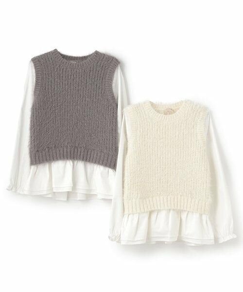 petit main / プティマイン シャツ・ブラウス | 【リンク】シャギードッキングブラウス(ジュニア) | 詳細5