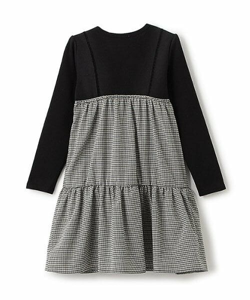 petit main / プティマイン ミニ丈・ひざ丈ワンピース | 【リンク】ギンガムドッキングワンピース(ジュニア) | 詳細1