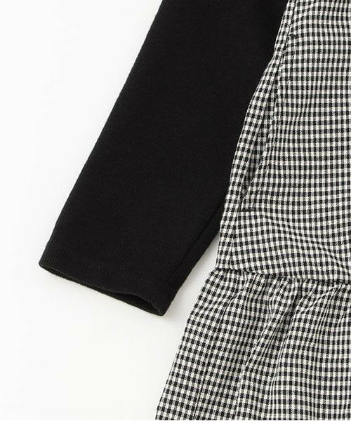 petit main / プティマイン ミニ丈・ひざ丈ワンピース | 【リンク】ギンガムドッキングワンピース(ジュニア) | 詳細3