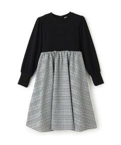 petit main / プティマイン ミニ丈・ひざ丈ワンピース | 【リンク】チェック切り替えワンピース(ジュニア)