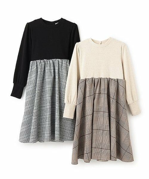 petit main / プティマイン ミニ丈・ひざ丈ワンピース | 【リンク】チェック切り替えワンピース(ジュニア) | 詳細9