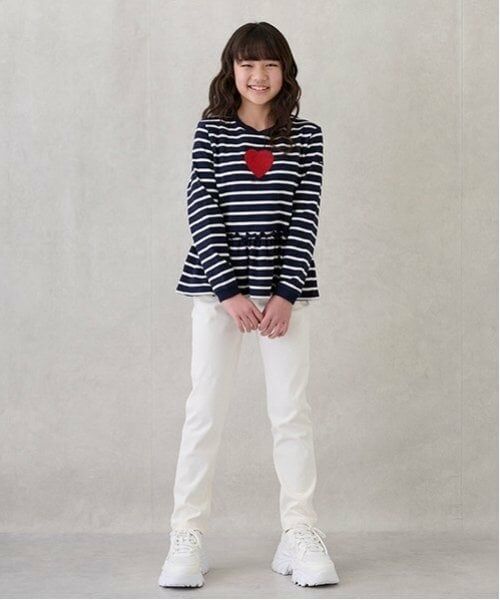 petit main / プティマイン その他パンツ | 【スマイルシリーズ】テーパードパンツ（ECRU(キナリ)）