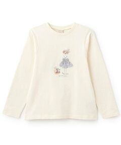 petit main / プティマイン Tシャツ | 【リンク】girlアップリケ長T(ジュニア)