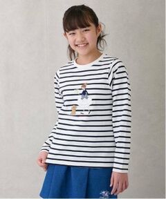 petit main / プティマイン Tシャツ | 【リンク】girlアップリケ長T(ジュニア)