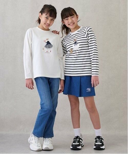 petit main / プティマイン Tシャツ | 【リンク】girlアップリケ長T(ジュニア) | 詳細3