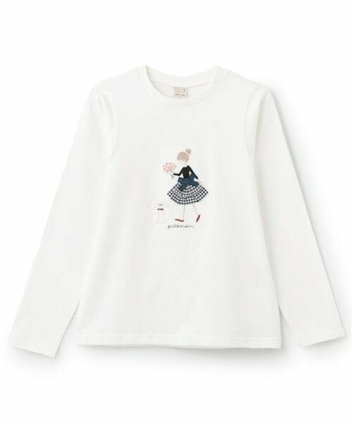 petit main / プティマイン Tシャツ | 【リンク】girlアップリケ長T(ジュニア) | 詳細4