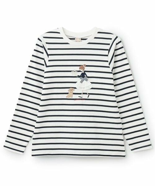 petit main / プティマイン Tシャツ | 【リンク】girlアップリケ長T(ジュニア) | 詳細5